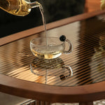 Stylish Cherry Wood & Boxwood Coffee Table with Tempered Glass Top fpmxm-2782