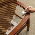 Stylish Cherry Wood & Boxwood Coffee Table with Tempered Glass Top fpmxm-2782