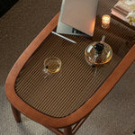 Stylish Cherry Wood & Boxwood Coffee Table with Tempered Glass Top fpmxm-2782