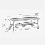 Stylish Cherry Wood & Boxwood Coffee Table with Tempered Glass Top fpmxm-2782