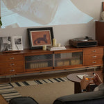 Sleek Boxwood Beech TV Stand with Glass Doors – Elegant Storage Solution fpmxm-2785