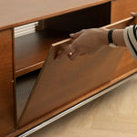 Sleek Boxwood Beech TV Stand with Glass Doors – Elegant Storage Solution fpmxm-2785