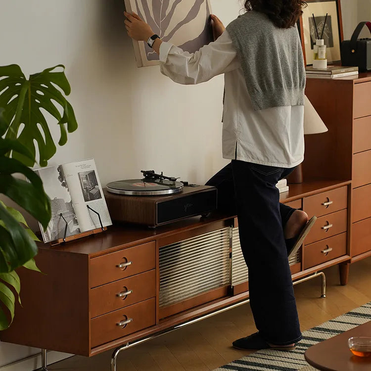 Sleek Boxwood Beech TV Stand with Glass Doors – Elegant Storage Solution fpmxm-2785