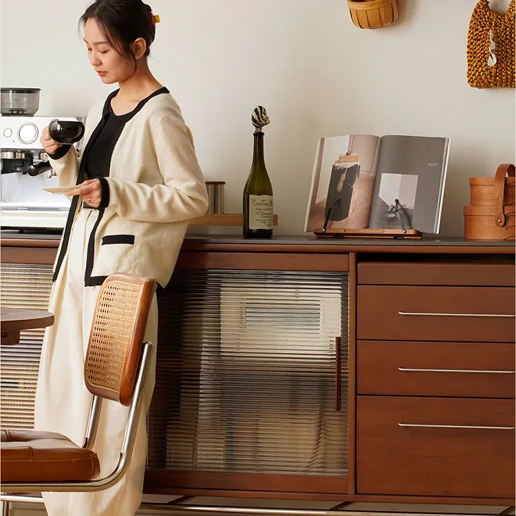 Sleek Boxwood and Glass Cabinet with Marble Top for Modern Interiors fpmxm-2787