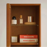 Modern Elegant Standing Mirror with Cherry Wood and Tempered Glass Finish fpmxm-2789