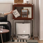 Stylish Boxwood and Glass Cabinet on Wheels - Perfect for Home Organization fpmxm-2792