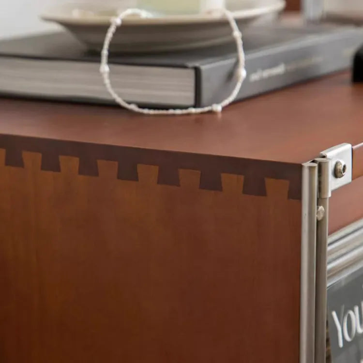 Stylish Boxwood and Glass Cabinet on Wheels - Perfect for Home Organization fpmxm-2792