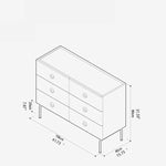 Stylish Boxwood Beech 6-Drawer Cabinet for Modern Living Spaces fpmxm-2794