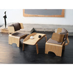 Stylish Multi-Layer Board Chair with PU Leather Accent – Modern Comfort for Your Space fqr-5110