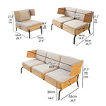 Stylish Multi-Layer Board Sofa with PU Leather and Cotton-Ramie Upholstery - Modern Comfort for Your Space fqr-5114