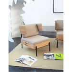 Stylish Multi-Layer Board Sofa with PU Leather and Cotton-Ramie Upholstery - Modern Comfort for Your Space fqr-5114
