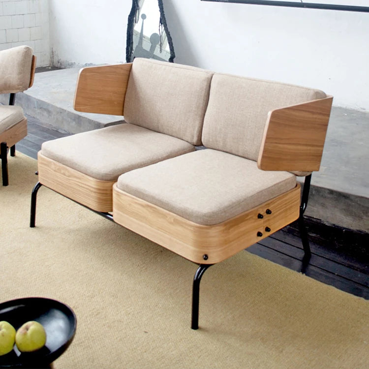Stylish Multi-Layer Board Sofa with PU Leather and Cotton-Ramie Upholstery - Modern Comfort for Your Space fqr-5114