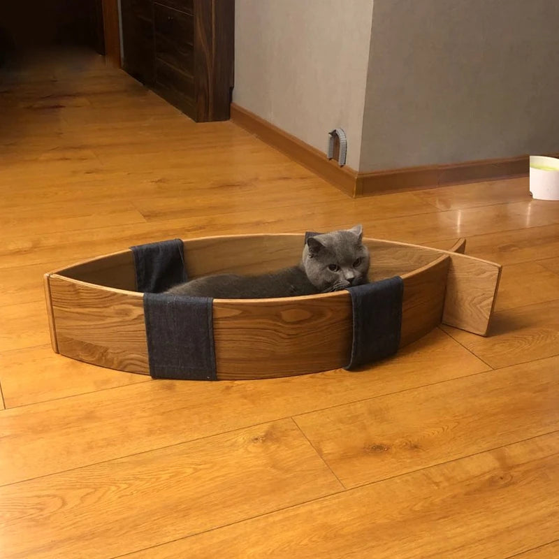 Cozy Cat Bed in Unique Fish Design - Multi-Layer Board Cotton-Ramie Pet Mattress for Ultimate Comfort fqr-5122