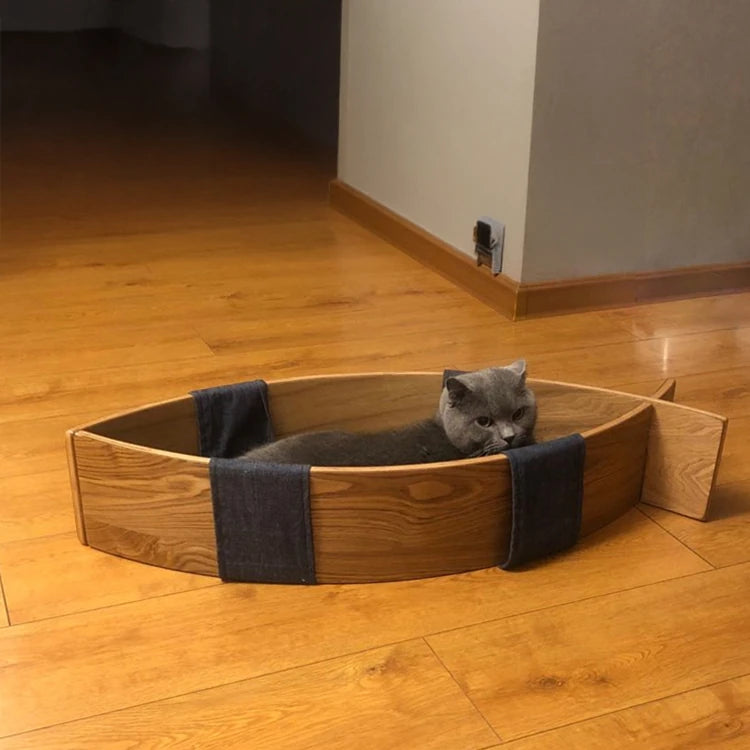 Cozy Cat Bed in Unique Fish Design - Multi-Layer Board Cotton-Ramie Pet Mattress for Ultimate Comfort fqr-5122