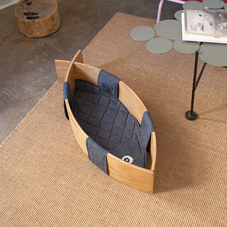 Cozy Cat Bed in Unique Fish Design - Multi-Layer Board Cotton-Ramie Pet Mattress for Ultimate Comfort fqr-5122