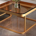 Stylish Mixed-Material Tea Table with Sintered Stone Top and Synthetic Leather Storage frg-499