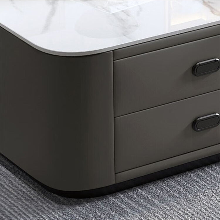 Modern Multi-Color Tea Table – Sintered Stone, Wood, and Metal Fusion frg-500