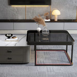 Modern Multi-Color Tea Table – Sintered Stone, Wood, and Metal Fusion frg-500