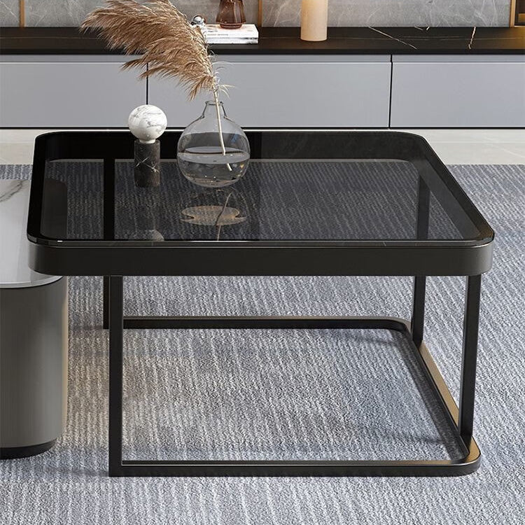 Modern Multi-Color Tea Table – Sintered Stone, Wood, and Metal Fusion frg-500