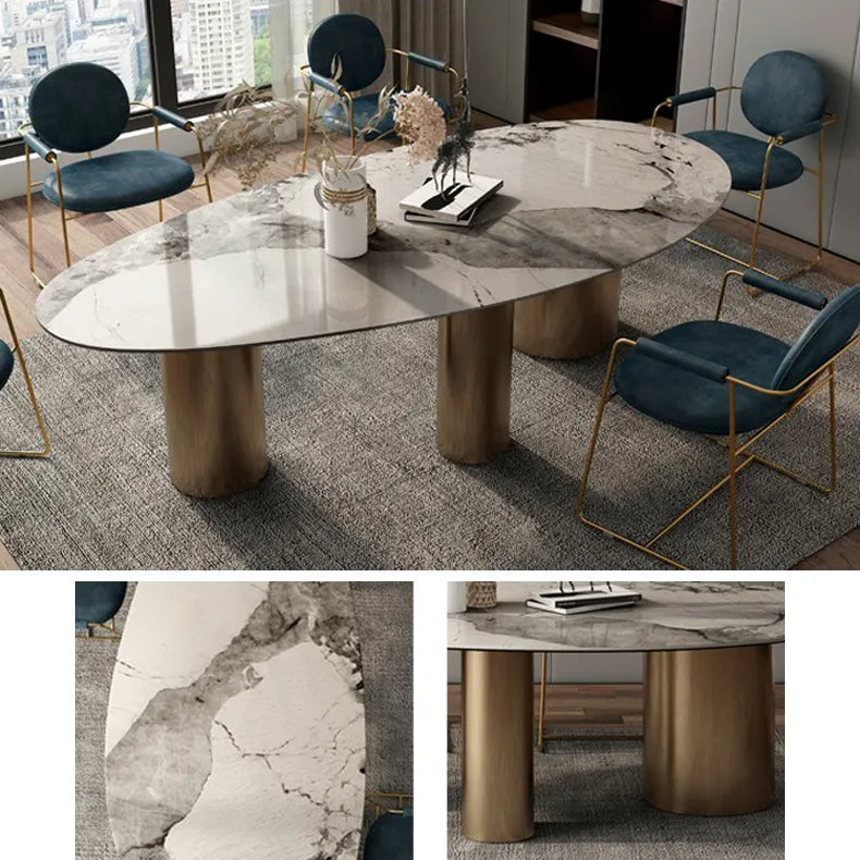 Luxurious Sintered Stone Dining Table with Faux Leather Finish - Modern Elegance for Your Home fsdb-2250