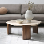 Modern Walnut Stone Tea Table – Elevate Your Living Space with Style fsdb-2255