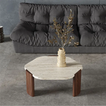 Modern Walnut Stone Tea Table – Elevate Your Living Space with Style fsdb-2255