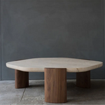 Modern Walnut Stone Tea Table – Elevate Your Living Space with Style fsdb-2255