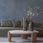 Modern Walnut Stone Tea Table – Elevate Your Living Space with Style fsdb-2255