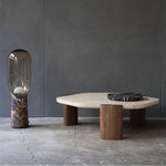 Modern Walnut Stone Tea Table – Elevate Your Living Space with Style fsdb-2255