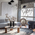 Modern Walnut Stone Tea Table – Elevate Your Living Space with Style fsdb-2255