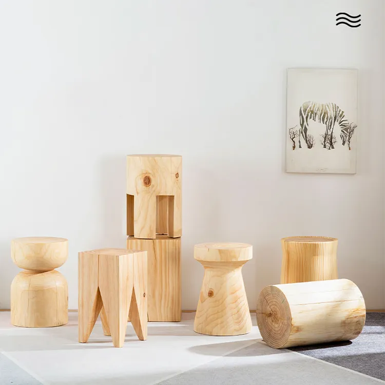 Solid Pine Wood Tea Table Set - Elegant Modern Design for Your Living Room fsdb-2262