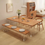 Stylish Pine Wood & Acrylic Dining Table - Modern Elegance for Your Home fsdb-2266