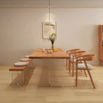 Stylish Pine Wood & Acrylic Dining Table - Modern Elegance for Your Home fsdb-2266