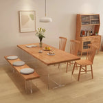 Stylish Pine Wood & Acrylic Dining Table - Modern Elegance for Your Home fsdb-2266