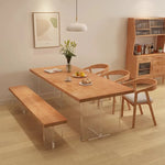 Stylish Pine Wood & Acrylic Dining Table - Modern Elegance for Your Home fsdb-2266