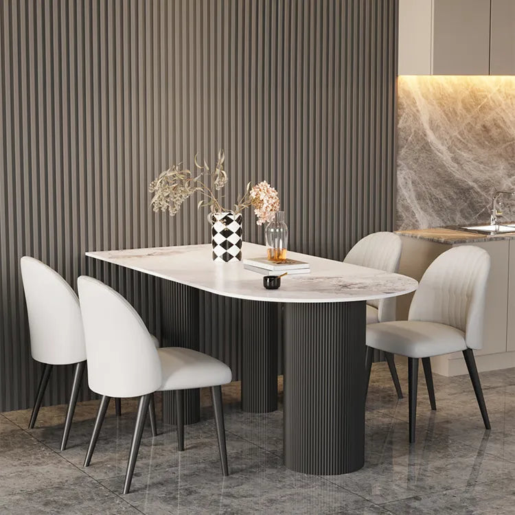 Modern Sintered Stone Faux Leather Dining Table - Sleek Design for Stylish Homes fsdb-2268