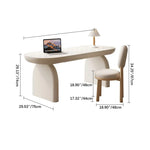 Modern Sleek White Wood Desk - Stylish Workspace Table for Home Offices fsdb-2271