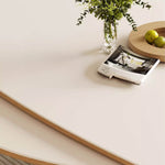 Modern Oak Multi-Layer Board Table with Elegant Sintered Stone Top in Natural Wood, White, and Gray Finishes fsm-314