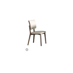 Modern Off-White and Brown Gray Ash Wood Chair with PU Leather Upholstery fsm-968