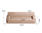 Stylish Scratch-Resistant Off White and Brown Sofa with Black Wood Particle Board Frame fsmy-396