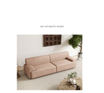 Stylish Scratch-Resistant Off White and Brown Sofa with Black Wood Particle Board Frame fsmy-396