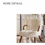 Cozy Faux Lambswool Chair in Premium Natural Brown Wood Finish fsmy-400