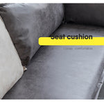Versatile Gray Blue Sofa with Durable KK Wood Particle Board & Techno Fabric Upholstery fsmy-401