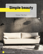 Chic Modern Sofa in Off-White and Gray with Orange Accents and Durable Particle Board Frame fsmy-402