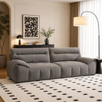 Cream Style Fabric Sofa, Modern Minimalist Straight Floor Couch for Living Room fsmy-451