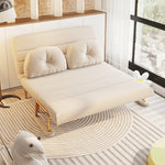 Stylish Faux Leather Sofa in Beige, Khaki, Orange, and Fog Blue - Perfect for Modern Living Rooms fsq-1413