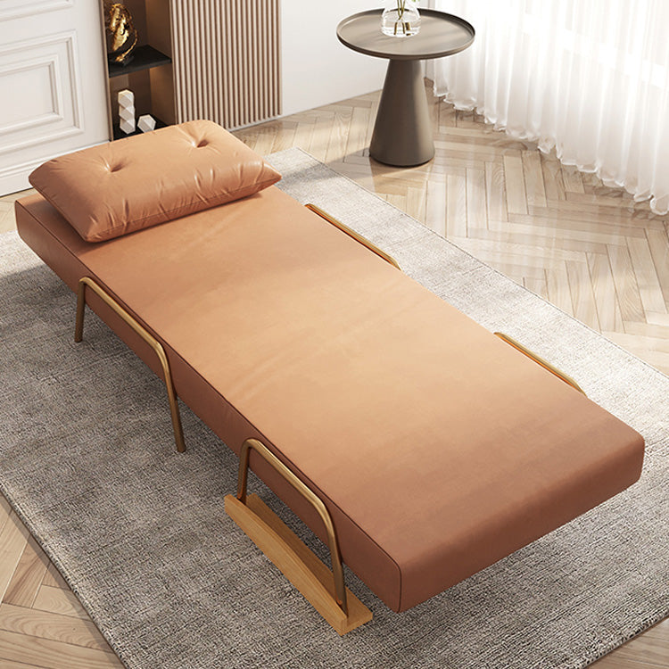 Sofa in Orange and Blue Light Beige with Oak Wood and Leathaire Finish – Modern Comfort and Style fsq-1414