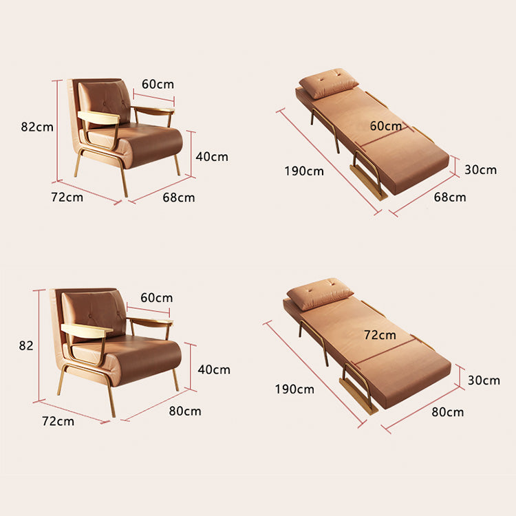 Sofa in Orange and Blue Light Beige with Oak Wood and Leathaire Finish – Modern Comfort and Style fsq-1414