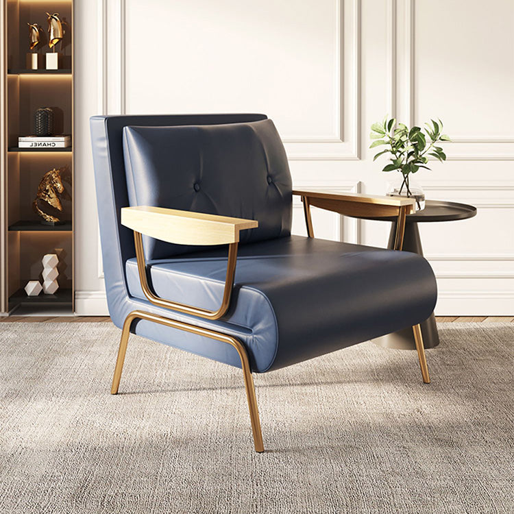 Sofa in Orange and Blue Light Beige with Oak Wood and Leathaire Finish – Modern Comfort and Style fsq-1414