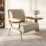 Sofa in Orange and Blue Light Beige with Oak Wood and Leathaire Finish – Modern Comfort and Style fsq-1414